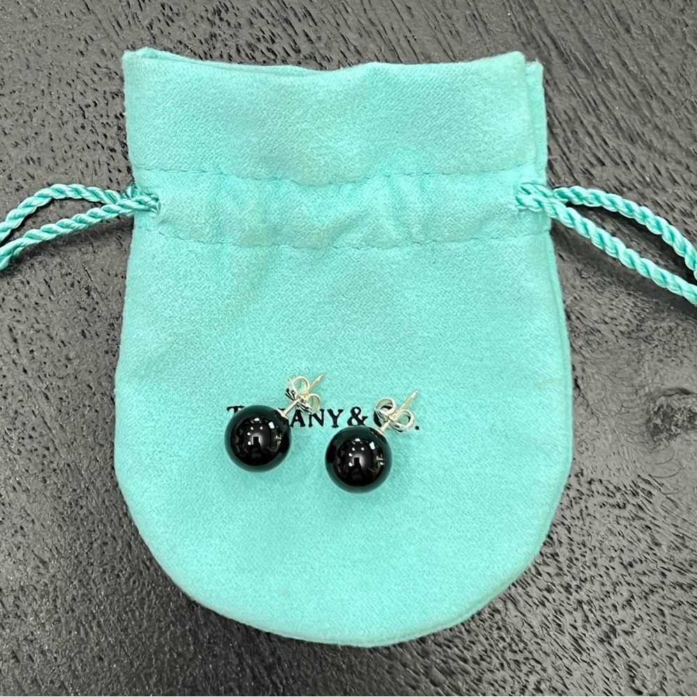 ⚫️Tiffany & Co⚫️Ziegfeld Collection Black Onyx 10mm Bead Earring
